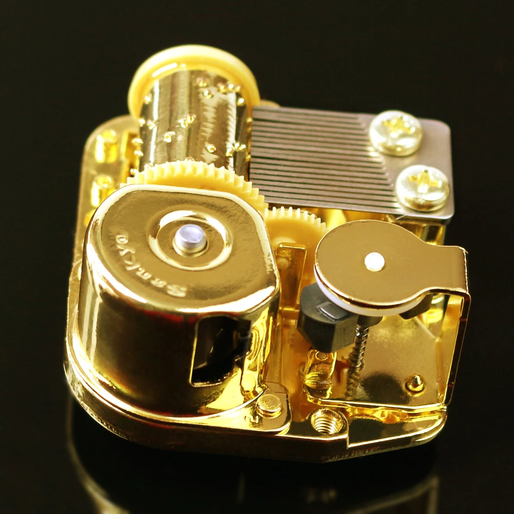 Handle Gold Clockwork Type Movements Parts DIY Music Box Music Movement Set 18 Tones Beautiful Melody Gift 5