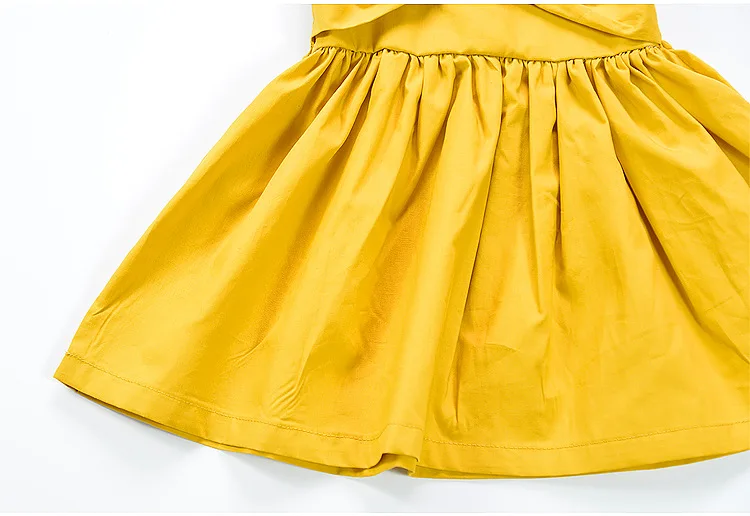 Mother nest Big Bow Yellow Girls Strap Dress 2018 Infants Cotton Backless Pleated Princess Dresses Toddler Newborn Clothing (7)