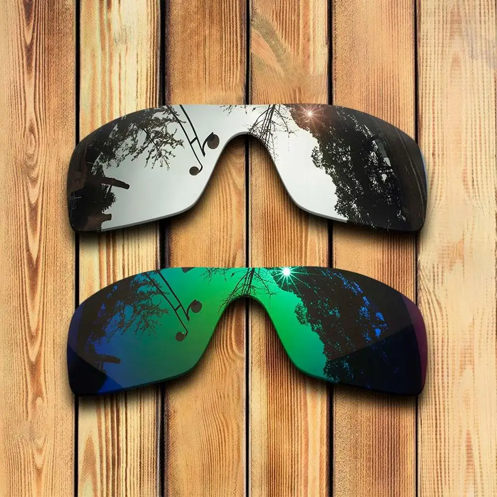 2 шт точно вырезанные поляризованные Сменные линзы для солнцезащитных очков Оукли бэтволка-много цветов - Цвет линз: Chrome -Green Mirror
