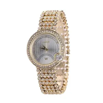

Wholesale Women's Fashion Stainless Steel Band Rhinestone Analog Quartz Wrist Watch Gift