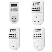 Цифровой ЖК-дисплей 230 В 16А таймер переключатель розетка штекер-в контроль времени для кухни Электрический Штепсель прибора с колоком