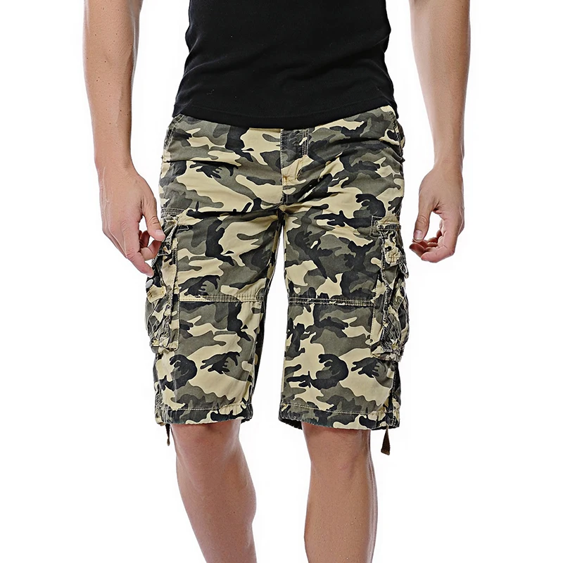 

2019 loose casual Camouflage tooling shorts plus size male multi-pocket capris