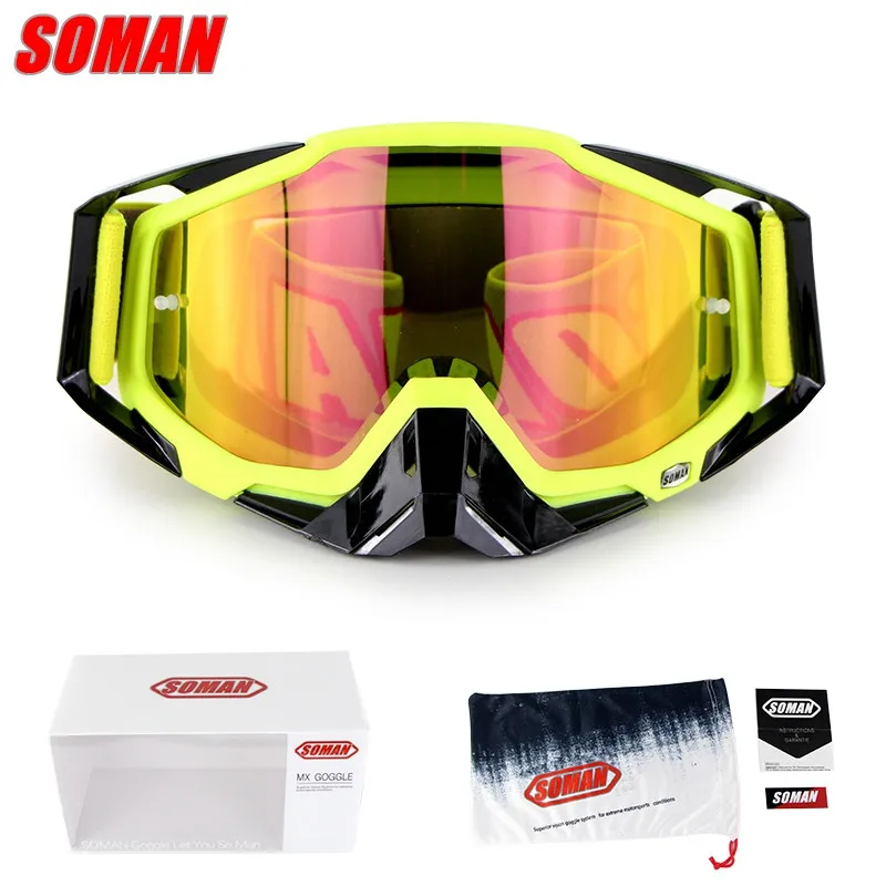Новое поступление 100% оригинал Soman Брендовые очки для мотокросса ATV Casque