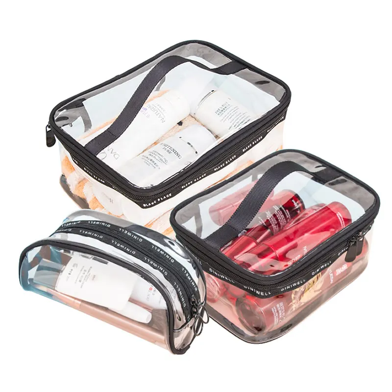 clear zipper travel makeup bag