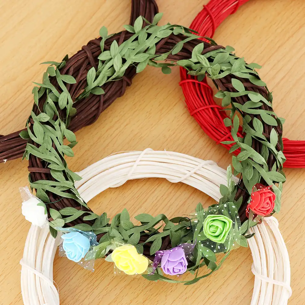 Willow Wicker Wreath Rattan Ring Chirstmas Decor Home Wall Hanging Ornament