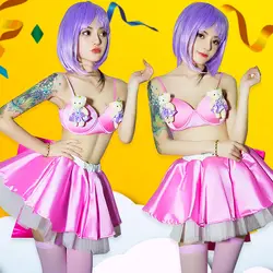Голографический костюм Джаз сценический костюм в стиле хип-хоп для певицы сексуальный ночной клуб диджей певича розовый бюстгальтер