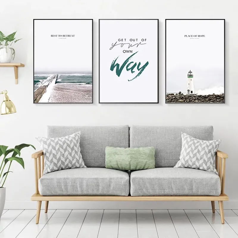 

Poster Fresh Nordic Seaside Lampstand Wall Decor Art PosterCanvas Art Paintings For Living Room Wall Wall Art Canvas Unframed