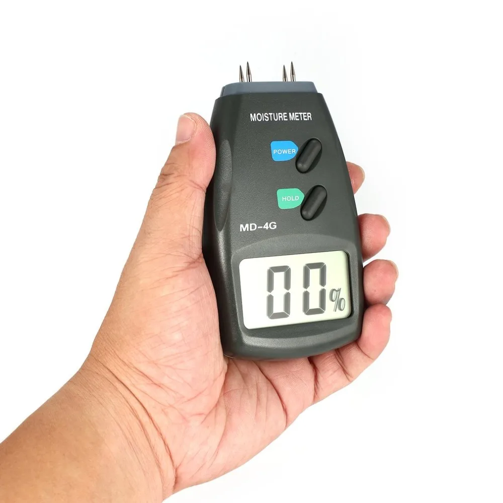 MD-4G 4-контактный цифровой ЖК-дисплей влажности древесины измеритель влажности анализатор гигрометр Лесоматериалы Damp детектор тестера
