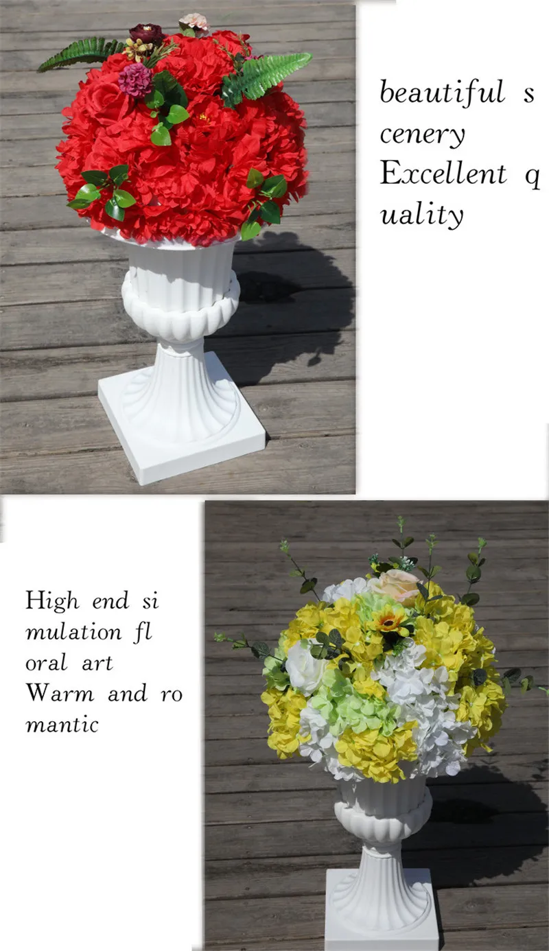 New road lead simulation flower ball wedding supplies wedding scene layout silk flower T stage Roman column decoration flower