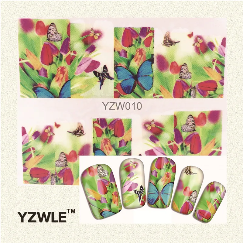 

YWK 2019 Hot Sale Painted Butterfly Nail Art Water Decals Transfer Stickers, Manicure Decor Tool Cover Nail Wrap Decal