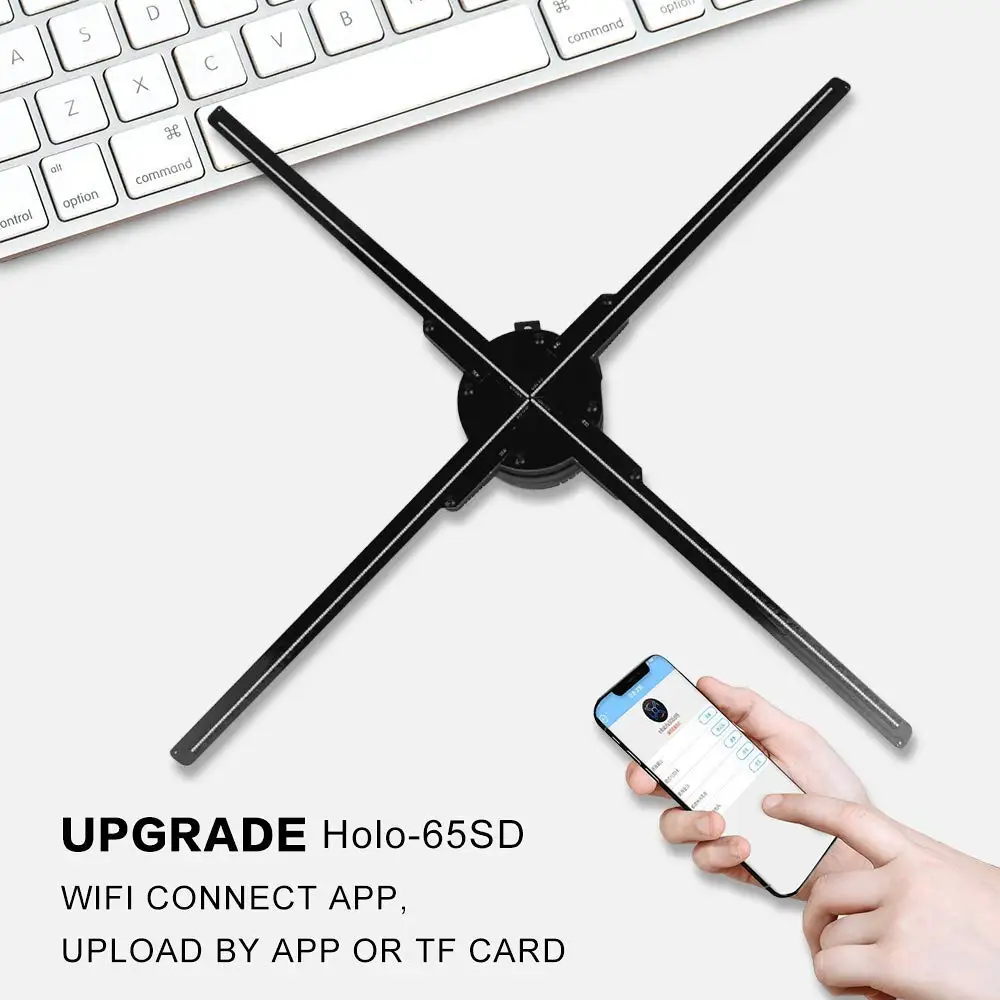 65CM WIFI 3D Hologram Projector Fan Z3,Four Axil Design Video Projector,LED Display Advertising Holographic Light,APP Control 65CM WIFI 3D Hologram Projector Fan Z3,Four Axil Design Video Projector,LED Display Advertising Holographic Light,APP Control