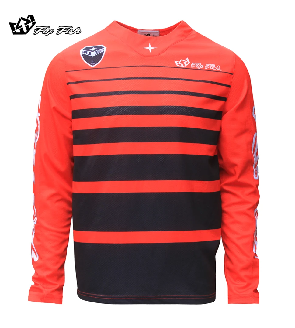 FLY FISH Racing Mens SE Air Streamline Jersey Orange/Black MX ATV Off