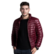 Зимняя мужская Ультралегкая куртка, новинка, осенняя белая куртка на утином пуху, Мужская ветрозащитная куртка с воротником, теплая верхняя одежда, пальто, парки для улицы