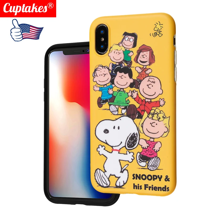 Luxury Matte IMD Soft Silicone Cover for iPhone case 7 Plus 8 XR X 10 XS Max 6 6S Cute Cartoon Dog kawaii Happy Family boy Coque |
