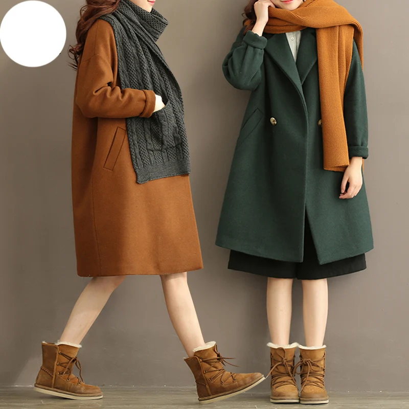 Xl-3xl женское двубортное шерстяное пальто новое зимнее женское модное популярное ретро свободное стеганое плотное шерстяное пальто для леди w98