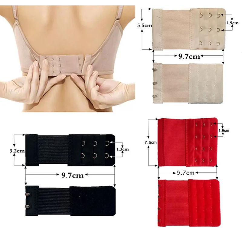 5Pcs Intimates Tool Women Elastic Bra Extenders Strap Extension 2/3/4 Hooks Stretched Bra Strap