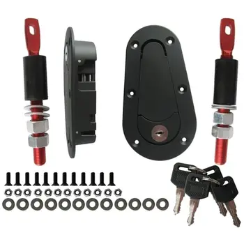 

Modlified A Pair Car Hood Lock Cover Lock Pair Fuel Gas Tank Cap General Racing Decoration with Keys
