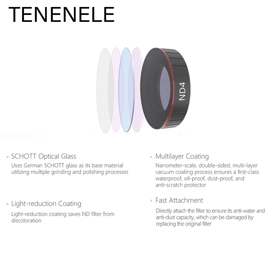 Набор фильтров TENENELE для экшн камеры OSMO UV CPL ND1000 ND4/8/2 8 pl набор DJI Osmo ACTION оптическое