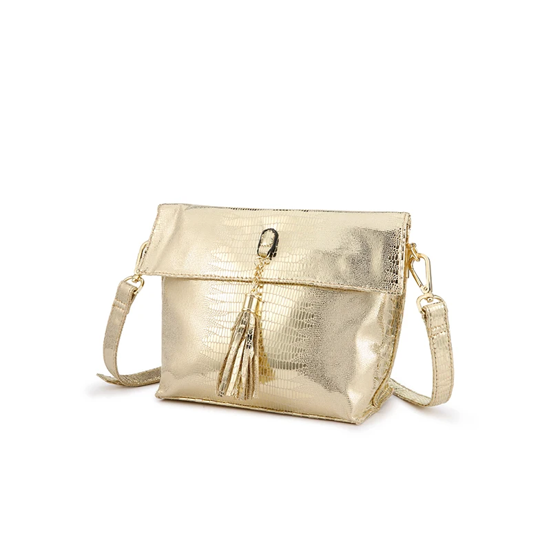 REALER женские сумки из искусственной кожи сумки на плечо высокого качества модные сумки через плечо для дамы маленькая сумка женская с рисунком змеевика - Цвет: Золотой