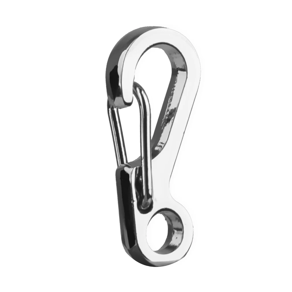 10pcs Silver Alloy Carabiner Clip Snap Hook Split Spring Hang Buckle