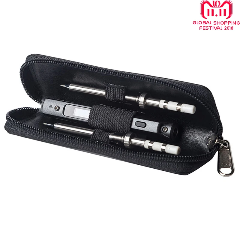 

65W TS100 Mini Electric Soldering Iron Station Adjustable Temperature Digital OLED Display with TS B2 K Solder Tips Portable Bag