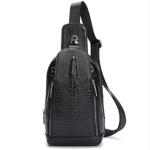 Новая высококачественная мужская сумка-мессенджер из натуральной кожи, тренд для путешествий, стиль крокодиловой кожи, мужской нагрудный рюкзак на бретельках