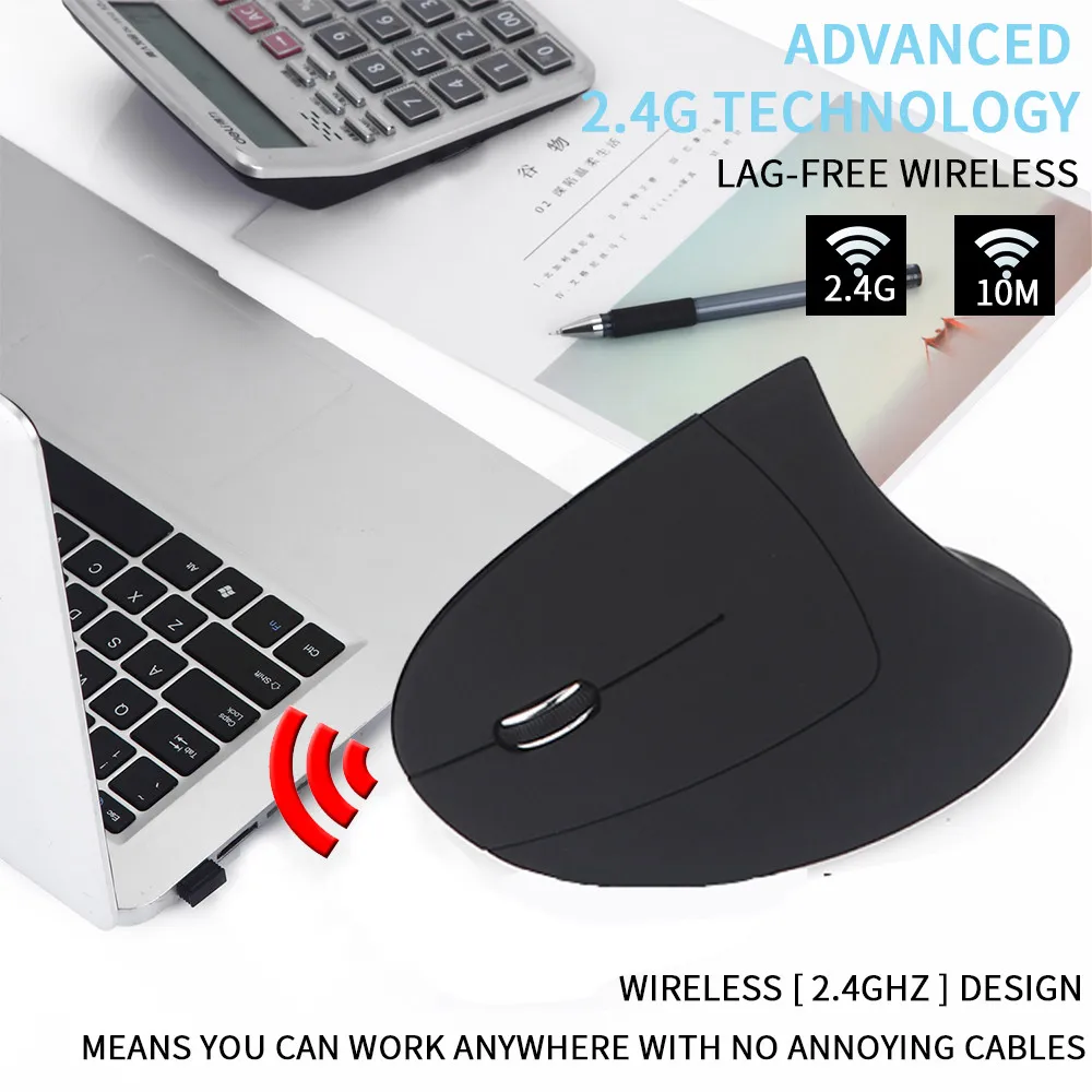2,4G Беспроводная вертикальная перезаряжаемая эргономичная мышь для левой руки 1600 dpi USB оптическая 6D 1600 dpi игровая мышь#20