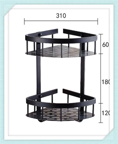 Пространство Алюминий Ванная комната полки черный шампунь мыло косметическое полки Аксессуары для ванной комнаты хранения Организатор