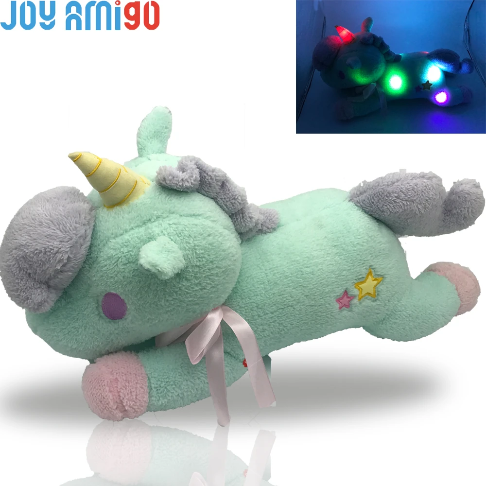 unicornio de peluche con luz