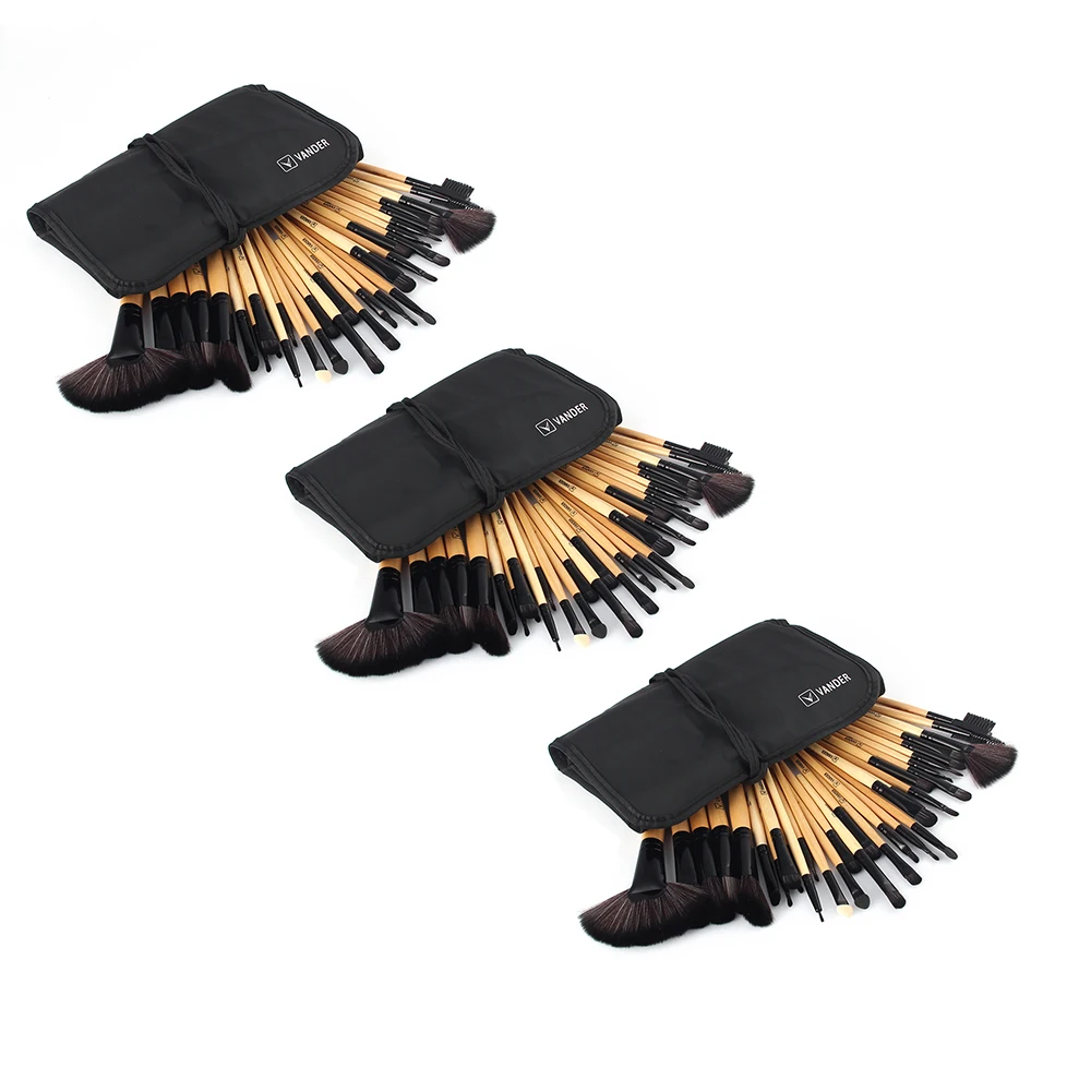

3 Set / Lot Vander Women's Professional 32Pcs Makeup Brushes Pincel maquiagem + Make Up Bag For Eyebrow Shadow Cosmetic Brush