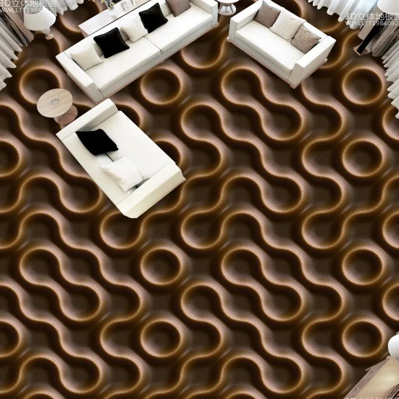 

Free shipping custom moisture proof self-adhesive Embossed abstract pattern 3D ground floor stickers wallpaper floor
