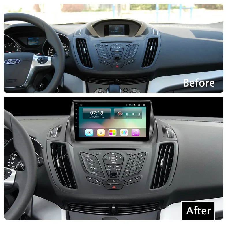 Sale Ectwodvd 9" Android 8.1 Car DVD Player GPS Navigation For Ford Kuga 2013 2014 2015 Car Radio Stereo 3