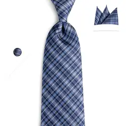 Для мужчин синий черный галстуки DiBanGu брендовые модные свадебные Бизнес полиэстер Для мужчин s Галстуки 8 см Ширина шелковый галстук для