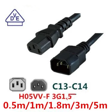 コンピュータ電源ケーブル,送料無料,iec32サーバー電源コード,pdu/ups,電源ケーブルc13〜c14,オス16a/250v,3x1.5mm