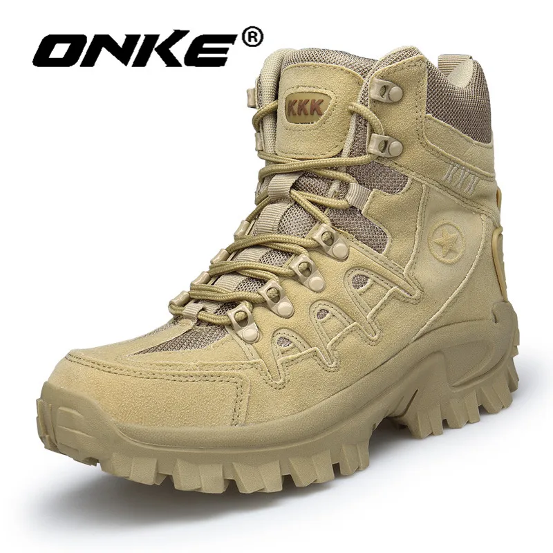 

Onke Outdoor Hiking Shoes Walking Men Climbing Shoes Sport Boots Hunting Mountain Non-slip Breathable Sneakers Big Size 10.5