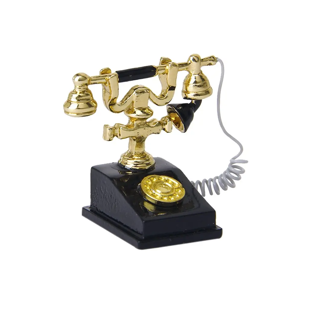 Wholesale 1 12 dollhouse miniature retro phone vintage phone