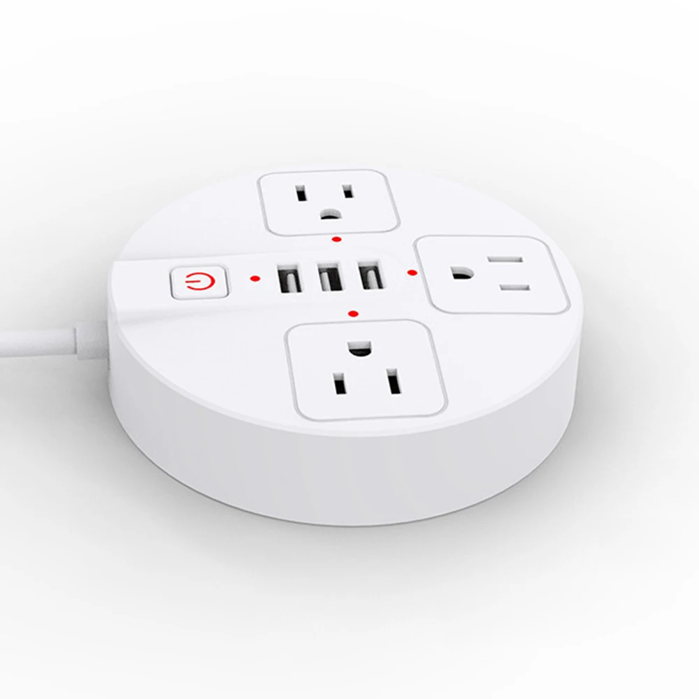 Wi-Fi мощность полосы Smart Розетки розетки с USB 3 штепсельная Вилка для сети с переменным током стандарта США USB зарядное устройство работать с