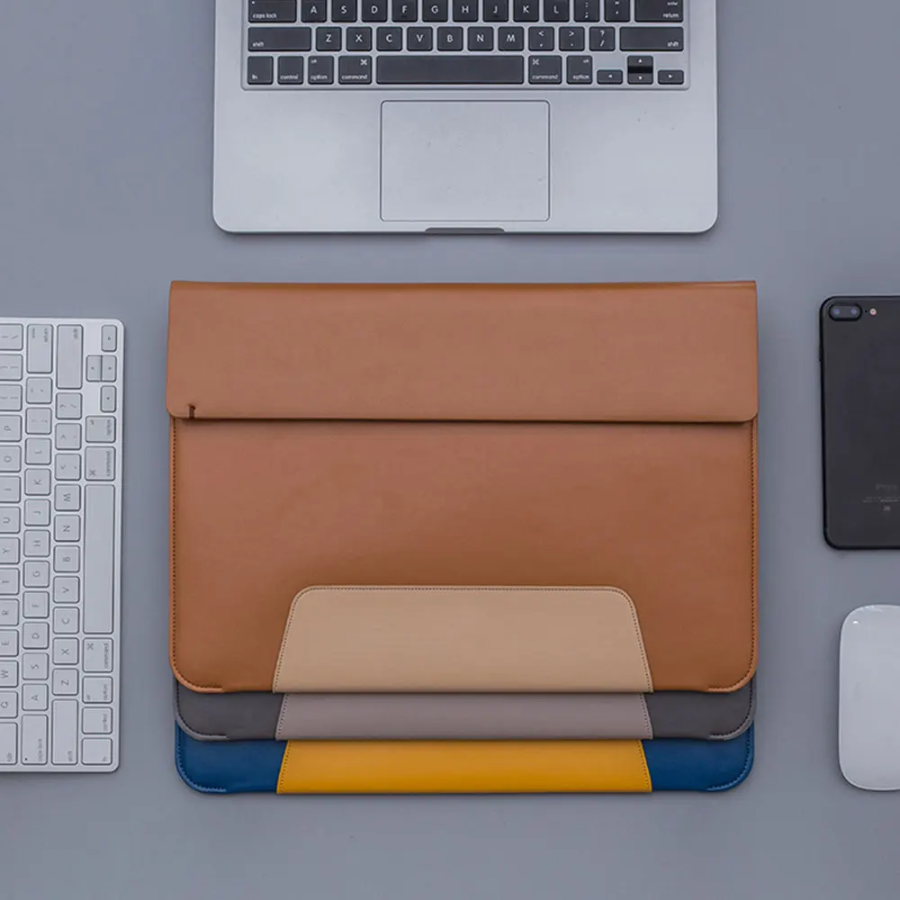 

Universal 13 15 inch PU Leather Laptop Sleeve Bag For macbook pro 13 15 inch Notebook Bags Protective Laptop Sleeve Bag