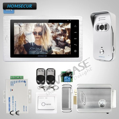 

HOMSECUR 1V1+Lock 7" Video Door Entry Security Intercom Electric Lock with One Button Unlock+Keys Included 1C1M
