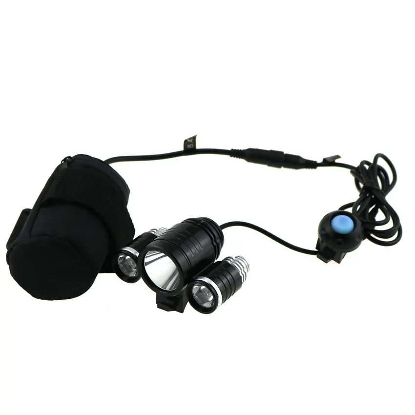 

Headlight & Bicycle Light 5000 Lumen 3X CREE XML T6 LED Bike Light Headlamp+8.4V Plug Charger+4x18650 Battery Pack