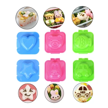 

6pcs/set Cute Cartoon Sushi Maker DIY Chef Rice Ball Mould Cartoon Sushi Tool Rice Roll Mold Boiled Egg Tool Kitchen Accessories