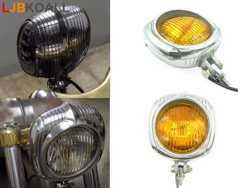 

Ultra Bright 4" Electroline Yellow Aluminum Motorcycle Headlight for Harley XS 650 Tri Bobber Chopper Free Shipping