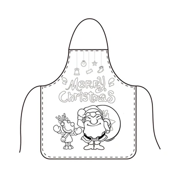 

KEFEI New Merry Christmas Apron Gift Accept Custom DIY Painting Coffee BBQ Apron Baby Kids Children Apron