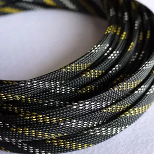 1 м 12 мм Плетеный ПЭТ расширяемый рукав высококачественный многоцветной выбор - Цвет: Black gold siliver