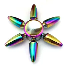 Цветная пуля из цинкового сплава шестиконечный Спиннер Непоседа ручной Спиннер для пальцев Спиннер снимает СДВГ аутизм стресс гироскоп