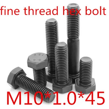 

20pcs High Quality steel with black M10*1.0 Fine Thread Hex bolts length 45mm