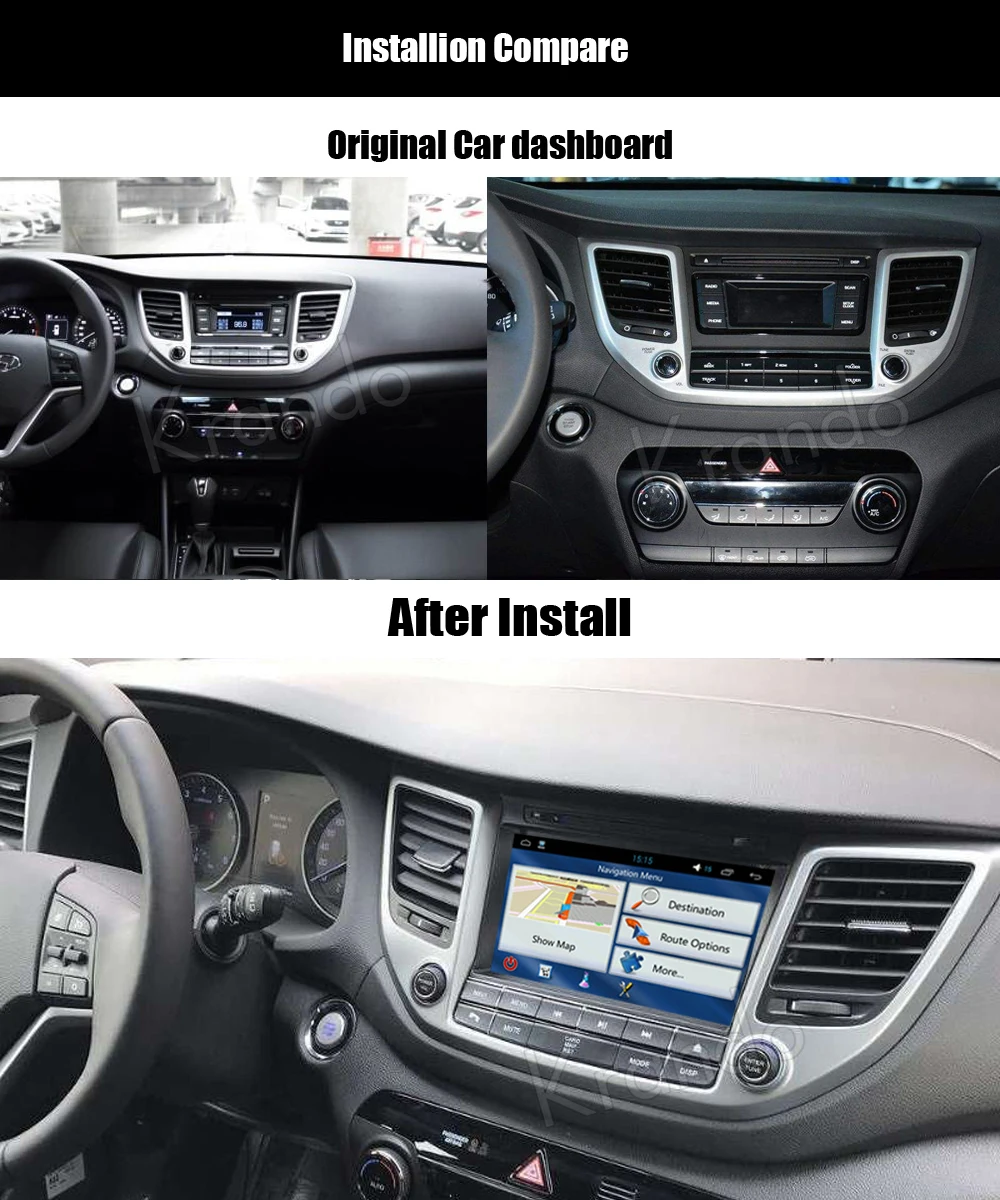 Clearance Krando 8" Android 9.0 car navigation multimedia system for Hyundai IX35 Tuscon 2015+ audio radio gps dvd player WIFI 3G DAB+ 1