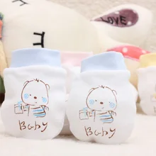 Мультфильм шаблон Анти-захватывающие перчатки четыре сезона новорожденный безопасность для защита на Кроватку Новорожденного лица детская рукавица