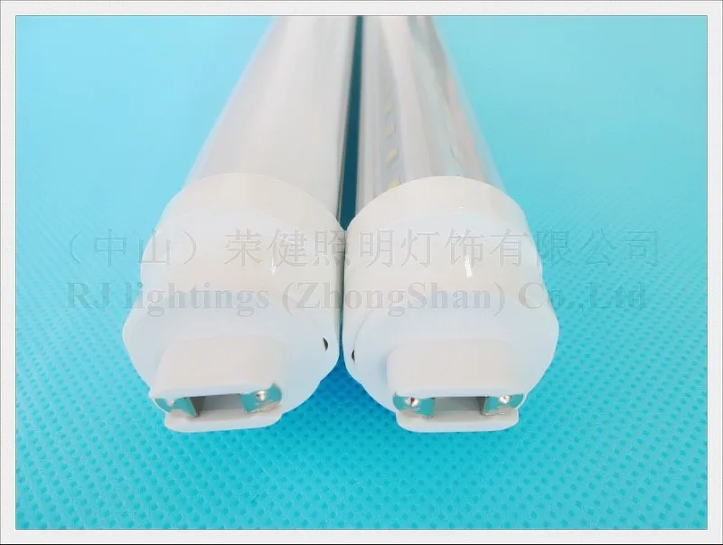 R17D LED 튜브 라이트 램프 더블 행 V 스타일 270 각도 T8 2400mm SMD 2835 384led(4 * 96led) 72W AC85-265V 슈퍼 밝은