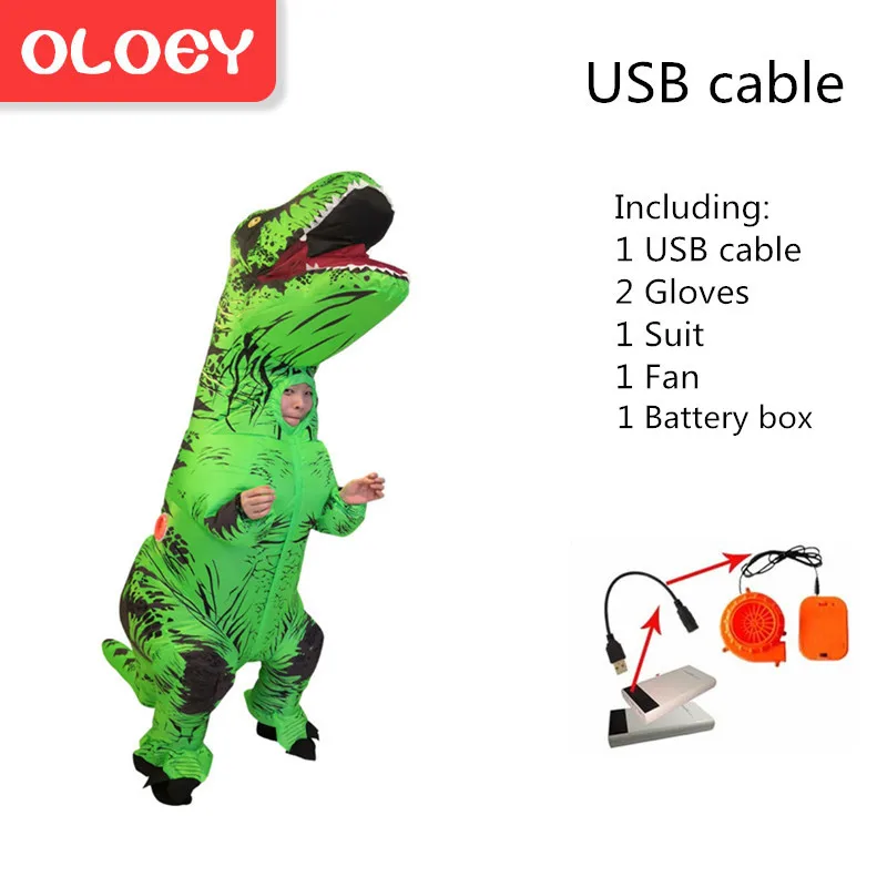 Rex016KFruitGreen Надувной костюм Oloey для взрослых и детей, костюм динозавра T REX, карнавальный костюм с героями мультфильмов, маскарадный костюм, талисман Пурим, комбинезон# TRex002 - Цвет: Rex016KFruitGreen